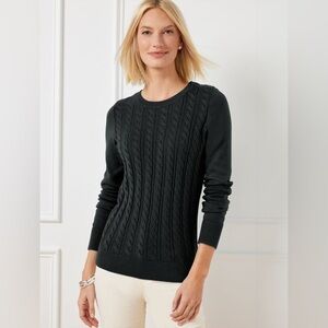 Talbots Soft Cable Knit Crewneck Sweater Size L